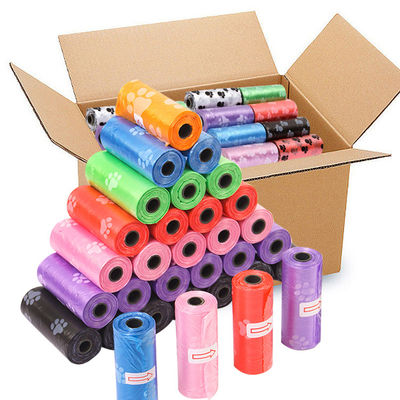 কেনা এইচডিপিই কম্পোস্টেবল কুকুরের ময়লা ব্যাগ গোলাপী লাল বেগুনি বায়োডেগ্রেডেবল পোষা প্রাণীর বর্জ্য ব্যাগ অনলাইনে উৎপাদন